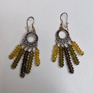 Jewelry 2 Piece Bundle Dangle Beaded Tassel Earrings w/ Matching Bracelet